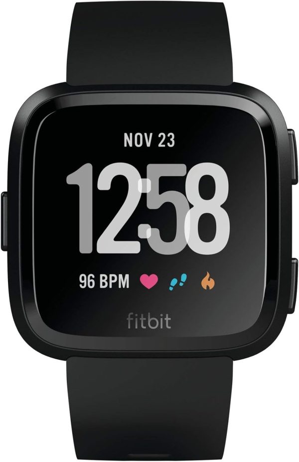 Fitbit Versa Smart Watch, Multisport Tracker, Black/Black Aluminium, One Size (S & L Bands Included) (Renewed) - Image 2
