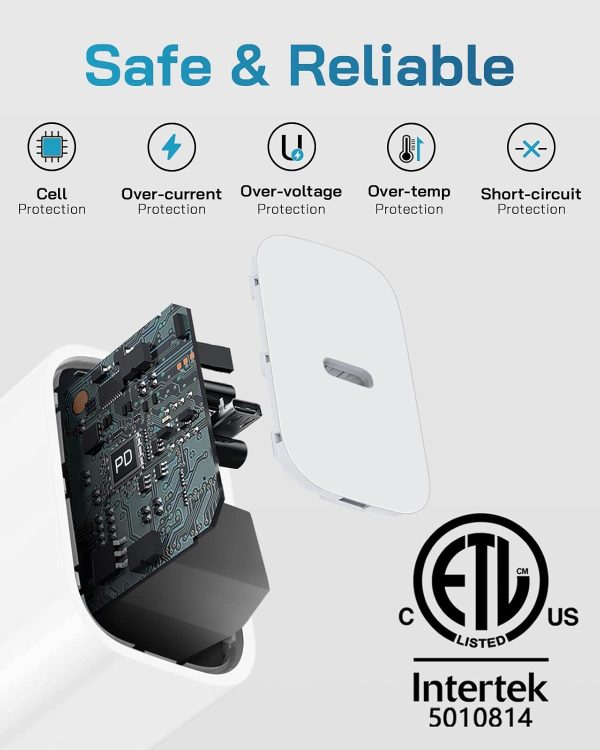 i Phone Charger Fast Charging-20W USB-C Block with 6 Ft Cord [MFi Certified] Compatible with i Phone 14/13/12/11/X Series, i Pad & More [3 Pack] - Image 6