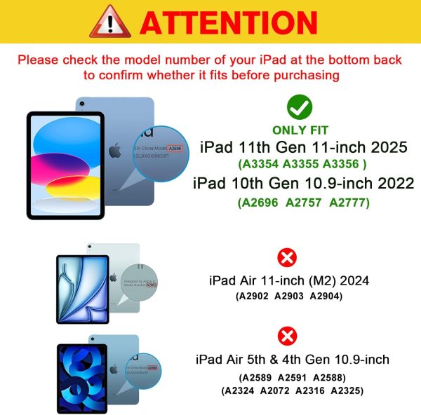 ProCase Screen Protector for iPad A16 2025 11th/10th 2022 Generation (11-inch/10.9), HD Clear Tempered Glass Film Guard -2 Pack - Image 2